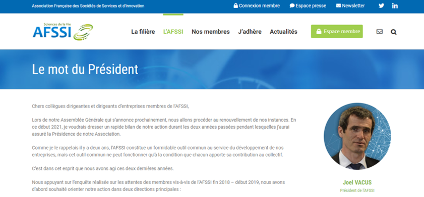 Le mot du président AFSSI